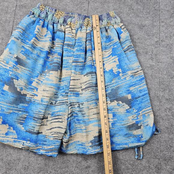 Kantha Bae Shorts Womens One Size Blue Butterfly Pull On Boho Hippie Lagenlook - Picture 6 of 7